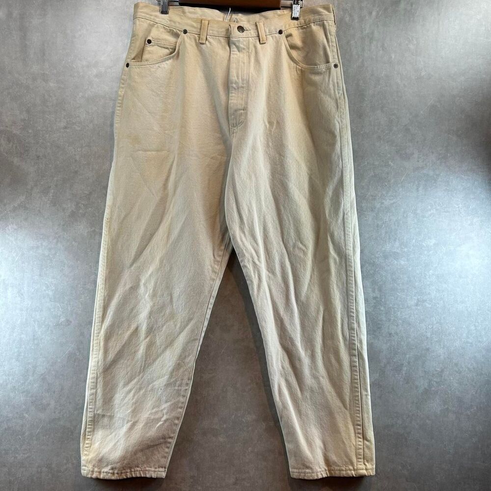 Wrangler Men's Cream and Tan Jeans